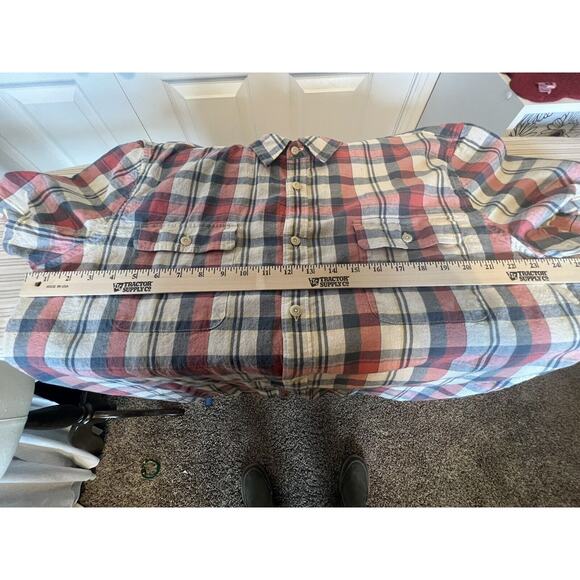 Lucky Brand Untucked Fit Short Sleeve Button Shirt Mens 2XL Plaid Cotton Linen - Picture 4 of 6